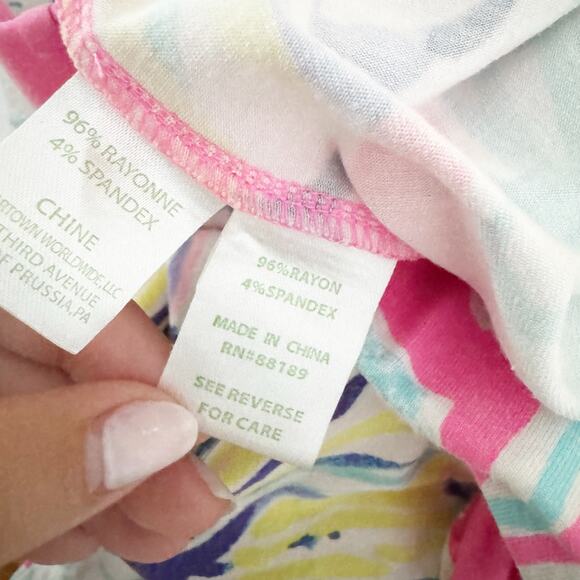 LILLY PULITZER Georgia May Palazzo Flare Pants Royal Pink Swept by The Tides XS - Picture 10 of 10